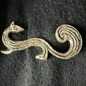 Vintage Sterling Silver Handcrafted Ferret Brooch, Paris